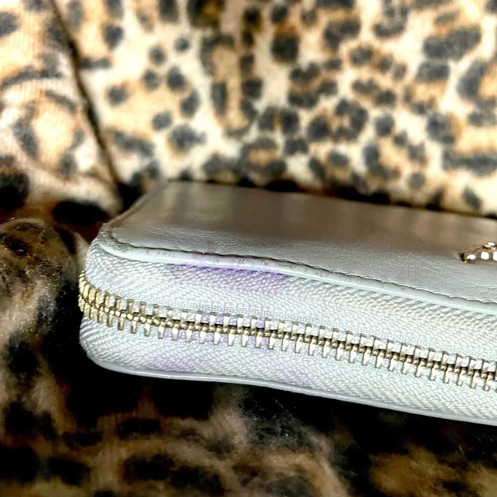 Zadig et Voltaire Leather Compagnon Wristlet Wallet Silver - Picture 14 of 15